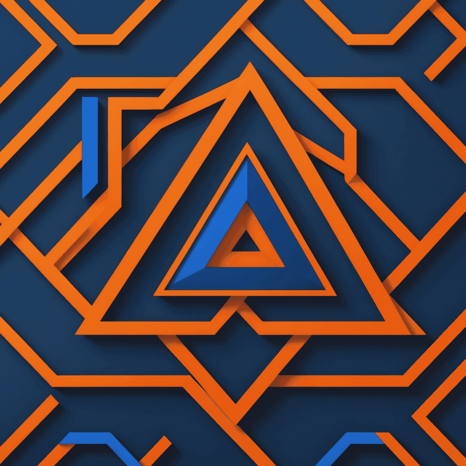 Affinity FCU logo featuring a stylized 'A' with interlocking geometric shapes in deep blue and bright orange