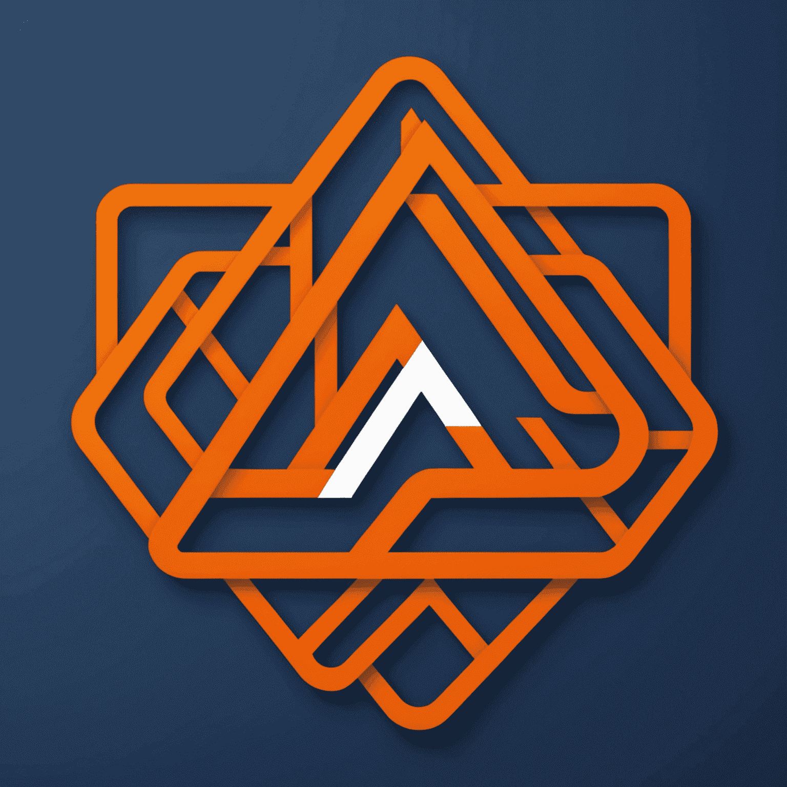 Affinity FCU logo featuring a stylized 'A' with interlocking geometric shapes in deep blue and bright orange