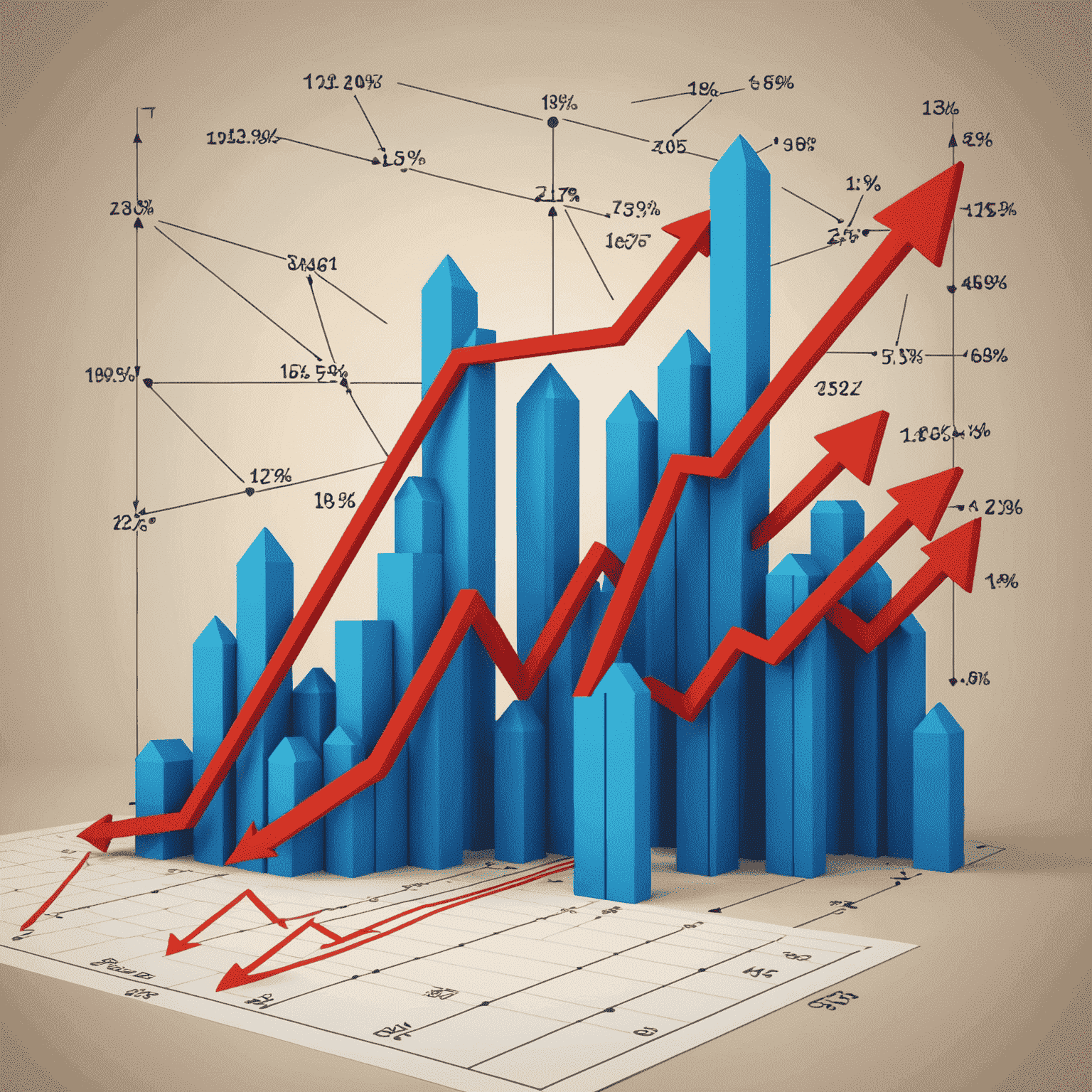 Graph showing market volatility with arrows pointing up and down, symbolizing the unpredictable nature of financial markets