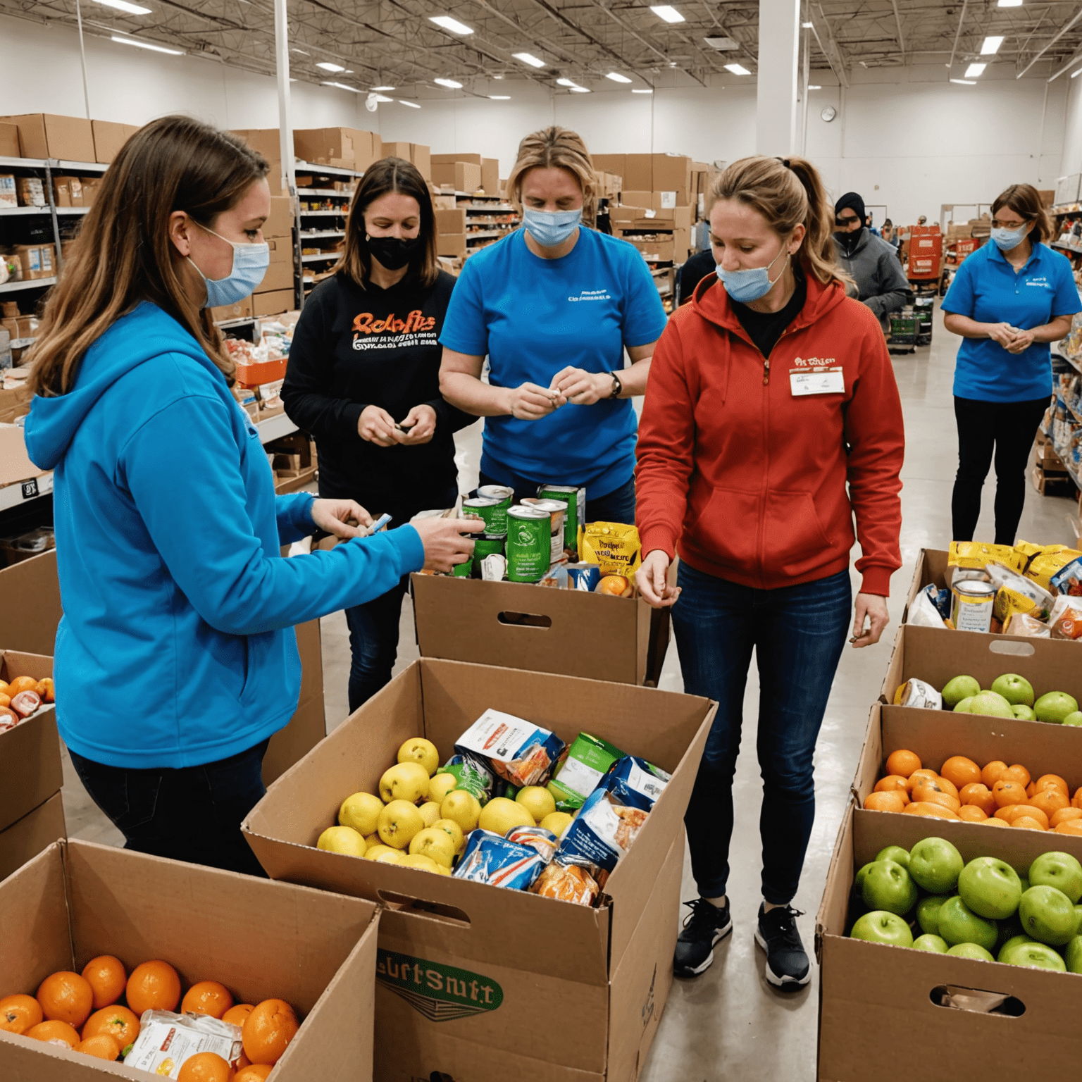 Affinity FCU community outreach event image showing volunteers helping at a local food bank